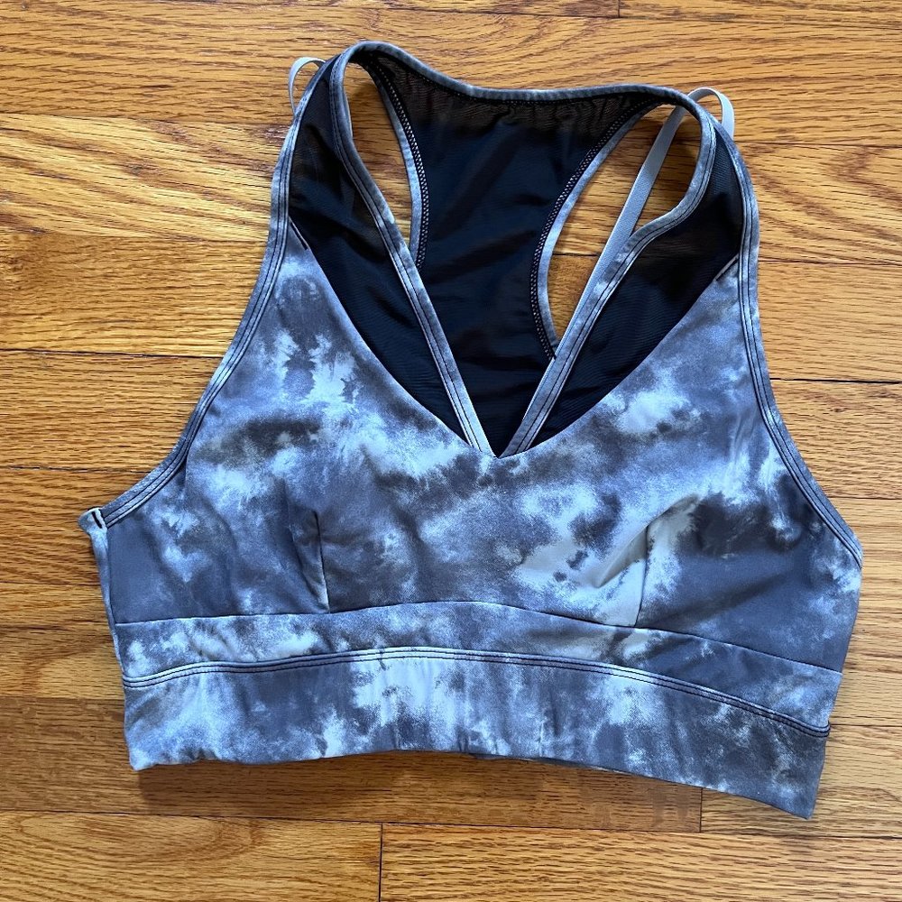 VARLEY Black Tie Dye Bra Crop Top Mesh Large B14